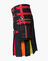 GOTHIC HYBRID BLACK RAINBOW KILT - scottish kilt jacket